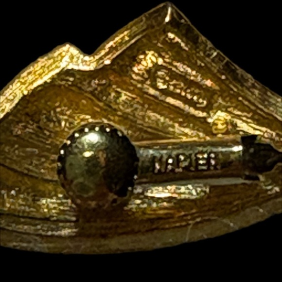 Napier Peach And Gold-Toned Leaf Earrings - Picture 4 of 4